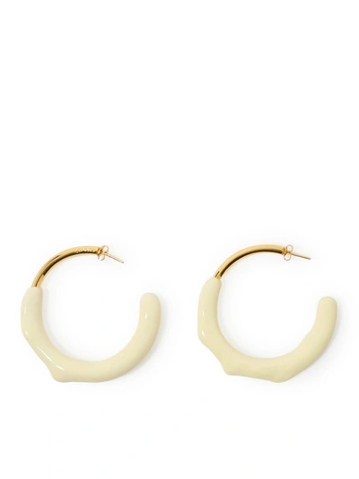 Sunnei Rubberized Hoop Earrings In Metallic