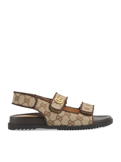 Gucci Beige Double G Sandals In Nude & Neutrals