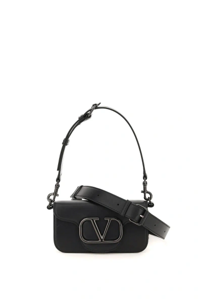 Valentino Garavani Leather Locò Mini Bag In Black