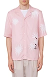 OFFICINE GENERALE EREN PALM TREE SHORT SLEEVE BUTTON-UP SHIRT