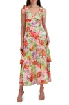JULIA JORDAN JULIA JORDAN FLORAL TIE STRAP TIERED MAXI DRESS