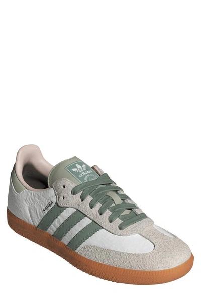 Adidas Originals Gender Inclusive Samba Og Trainer In White/ Silver Green/ Putty