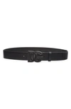 DOLCE & GABBANA DG LOGO BUCKLE LEATHER BELT