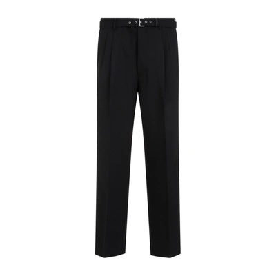 Prada Mid-rise Belted Straight-leg Trousers In Black