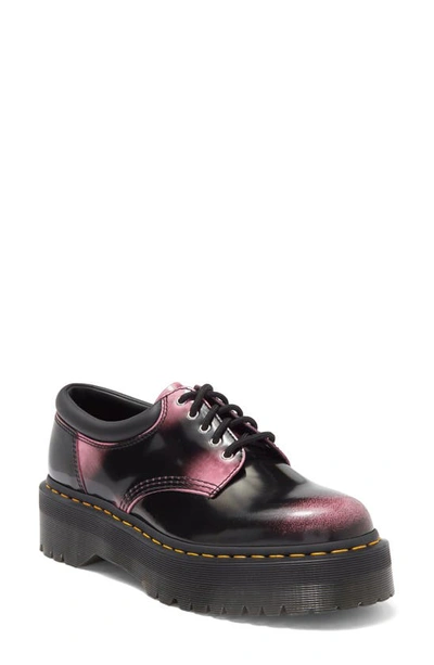 Dr. Martens' 8053 Arcadia Rub-off Leather Platform Casual Shoes In Pink,black