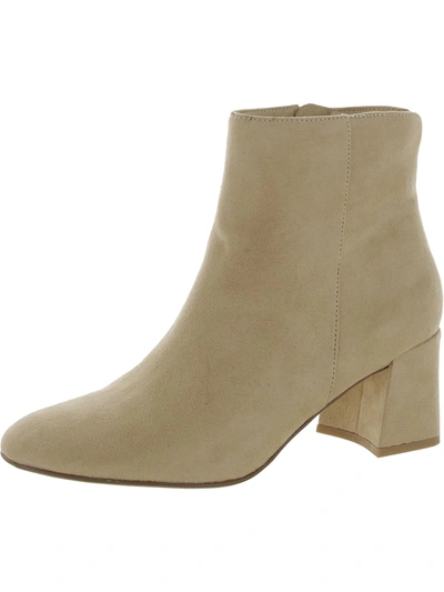 Chinese Laundry Daria Womens Faux Leather Ankle Booties In Beige