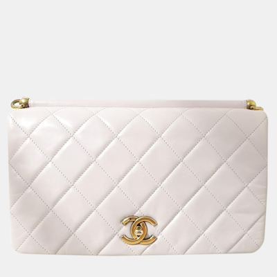 Pre-owned Chanel Flap Chain Shoulder Bag In Pink