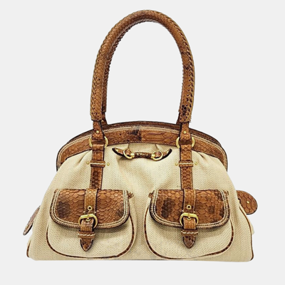 Pre-owned Dior Christian  My Lady  Tote Bag In Beige