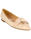 Tod's Bow Suede Ballet Flat In Beige