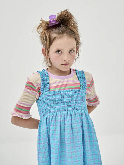 Repose Ams Kids' L/s Stripe Tee Shirt In Multi Striped