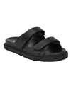 Calvin Klein Donnie Slide Sandal In Black- Faux Leather