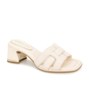 Kenneth Cole New York Harper Block Heel Sandal In Pearl- Leather
