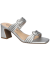 Bella Vita Womens Strappy Leather Slide Sandals In Silver- Manmade