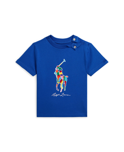 Polo Ralph Lauren Baby Boys Big Pony Cotton Jersey T Shirt In Heritage Blue