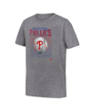 FANATICS BIG BOYS AND GIRLS FANATICS GRAY PHILADELPHIA PHILLIES RELIEF PITCHER TRI-BLEND T-SHIRT