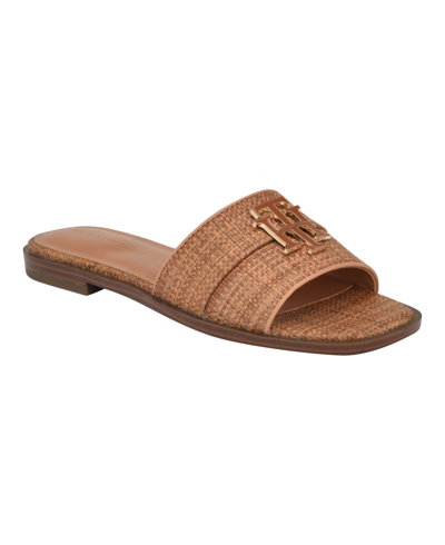 Tommy Hilfiger Women's Tanyha Casual Flat Sandals In Medium Brown - Manmade