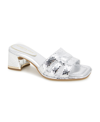 Kenneth Cole New York Harper Block Heel Sandal In Silver Snake- Pu