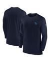 NIKE MEN'S NIKE NAVY TENNESSEE TITANS SIDELINE COACH PERFORMANCE LONG SLEEVE T-SHIRT