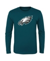 OUTERSTUFF BIG BOYS AND GIRLS MIDNIGHT GREEN PHILADELPHIA EAGLES PRIMARY LOGO LONG SLEEVE T-SHIRT