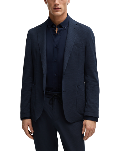 Hugo Boss Boss By  Men's Performance-stretch Slim-fit Jacket In Dark Blue