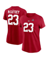 NIKE WOMEN'S NIKE CHRISTIAN MCCAFFREY SCARLET SAN FRANCISCO 49ERS SUPER BOWL LVIII PATCH PLAYER NAME AND 