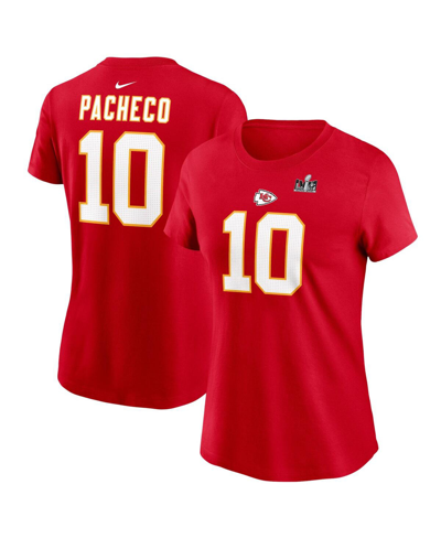 Nike Women's  Isiah Pacheco Red Kansas City Chiefs Super Bowl Lviii Patch Player Name And Number T-sh