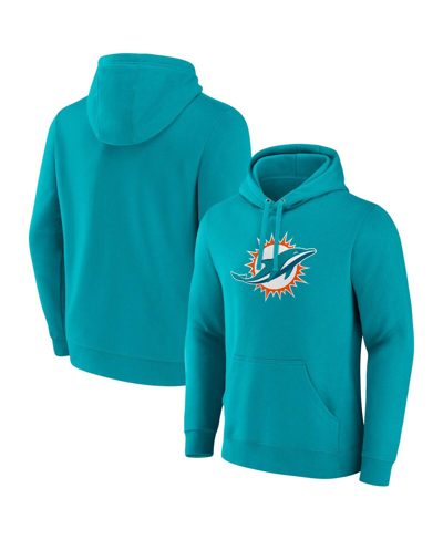 FANATICS MEN'S FANATICS AQUA MIAMI DOLPHINS PRIMARY LOGO FLEECE PULLOVER HOODIE