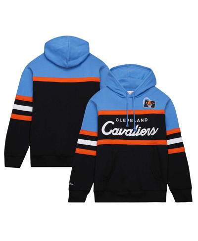 Mitchell & Ness Men's  Black, Blue Cleveland Cavaliers Head Coach Pullover Hoodie In Black,blue