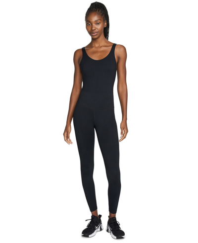 Nike Women's Solid One Dri-fit Scoop-neck Bodysuit In Black