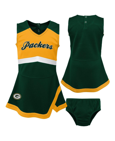 Outerstuff Babies' Girls Toddler Green Green Bay Packers Cheer Captain Dress With Bloomers