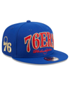 New Era Royal Philadelphia 76ers Golden Tall Text 9fifty Snapback Hat In Royal