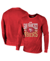 MAJESTIC MEN'S MAJESTIC THREADS SCARLET SAN FRANCISCO 49ERS SUPER BOWL LVIII TRI-BLEND LONG SLEEVE T-SHIRT