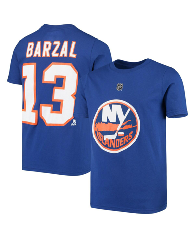 Outerstuff Kids' Big Boys Mathew Barzal Royal New York Islanders Player Name And Number T-shirt