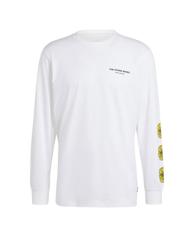 Adidas Originals Men's  White Manchester United X Stone Roses 2023/24 Long Sleeve T-shirt