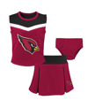 OUTERSTUFF LITTLE GIRLS CARDINAL ARIZONA CARDINALS SPIRIT CHEERLEADER TWO-PIECE SET WITH BLOOMERS