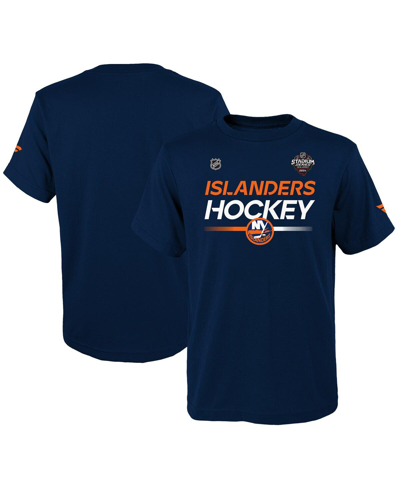 Outerstuff Kids' Big Boys Navy New York Islanders 2024 Nhl Stadium Series Locker Room T-shirt