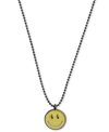 LUCKY BRAND SILVER-TONE HAPPY FACE PENDANT NECKLACE, 16" + 3" EXTENDER