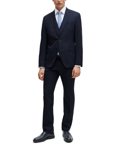 HUGO BOSS BOSS BY HUGO BOSS MEN'S PATTERNED SLIM-FIT SUIT