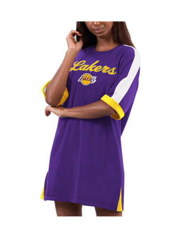 G-iii 4her By Carl Banks Women's  Purple Los Angeles Lakers Flag Sneaker Dress