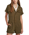 Lucky Brand Denim Utility Romper In Dark Olive