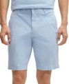 Hugo Boss Boss By  Men's Cotton-twill Slim-fit Shorts In Light,pastel Blue