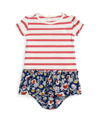 POLO RALPH LAUREN BABY GIRLS STRIPED COTTON-BLEND DRESS AND BLOOMER SET