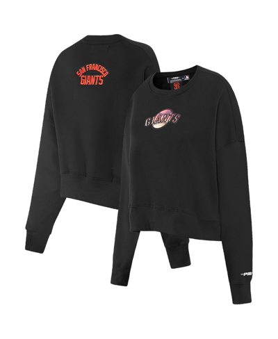 Pro Standard Women's  Black San Francisco Giants Painted Sky Pullover Sweatshirt