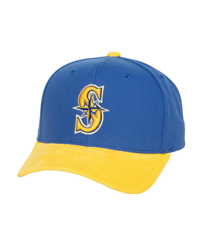 Mitchell & Ness Men's  Royal, Gold Seattle Mariners Corduroy Pro Snapback Hat In Royal,gold