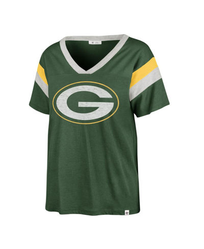 47 Brand Women's ' Green Distressed Green Bay Packers Phoenix V-neck T-shirt
