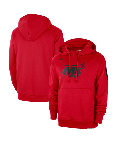 Nike Men's  Red Distressed Miami Heat 2023/24 City Edition Courtside Standard Issue Pullover Hoodie
