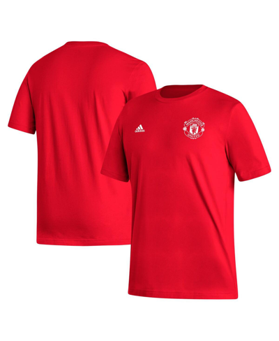 Adidas Originals Men's Adidas Red Manchester United Crest T-shirt