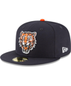 New Era Navy Detroit Tigers Cooperstown Collection Wool 59fifty Fitted Hat In Navy