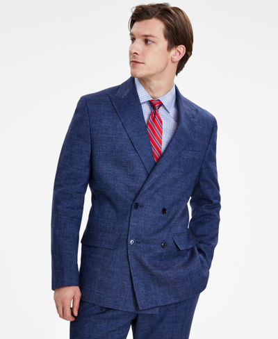 Tommy Hilfiger Men's Modern-fit Double-breasted Suit Jacket In Blue