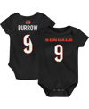 OUTERSTUFF BABY BOYS AND GIRLS JOE BURROW BLACK CINCINNATI BENGALS MAINLINER PLAYER NAME AND NUMBER BODYSUIT